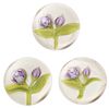 CLINTON SMITH (AMERICAN, B. 1979) FLOWER AND BUD BOUQUET LAMPWORK MINIATURE PAPERWEIGHTS, LOT OF THREE,