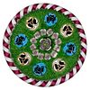 PARABELLE CLICHY ROSE AND PANSY ARTIST PROOF CONCENTRIC PIEDOUCHE PAPERWEIGHT,