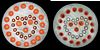 GENTILE HEART CONCENTRIC MILLEFIORI PAPERWEIGHTS, LOT OF TWO,