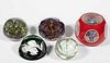 ASSORTED CONTEMPORARY GLASS PAPERWEIGHTS, LOT OF FIVE,