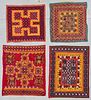 4 Old Finely Embroidered Textiles, Mehev People