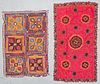 2 Finely Embroidered Textiles With Mirror Work
