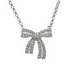18k Gold Diamond Bow Pendant Necklace 