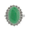 GIA 8.38ct Natural Jadeite Jade Platinum Diamond Ring