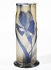 GALLE FIRE-POLISHED IRIS CAMEO ART GLASS VASE,