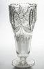AMERICAN BRILLIANT CUT GLASS FOOTED VASE,