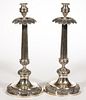 CONTINENTAL OR OTHER STERLING SILVER CANDLESTICK PAIR,