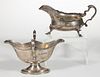 ENGLISH GEORGIAN-STYLE STERLING SILVER SAUCE BOATS, LOT OF TWO,