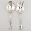 REED & BARTON "BURGUNDY" STERLING SILVER TWO-PIECE SALAD SERVING SET,