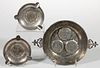 ASSORTED SILVER ARTICLES SET WITH FOREIGN COINS, LOT OF THREE,