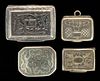 GEORGIAN AND VICTORIAN ENGLISH STERLING SILVER VINAIGRETTES, LOT OF FOUR, 