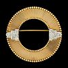 VINTAGE 14K YELLOW GOLD AND DIAMOND BROOCH / PIN,