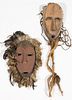 AFRICAN CARVED MASKS, LOT OF TWO,