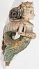 INDIAN CARVED AND PAINTED WOODEN FIGUREHEAD / ANGEL,