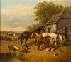 JOHN F. HERRING II (BRITISH, 1815-1907) FARMYARD SCENE,