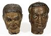 CONTINENTAL CARVED AND PAINTED WOOD SANTOS FIGURES, LOT OF TWO,