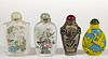 ASSORTED CHINESE GLASS SNUFF BOTTLES, LOT OF FOUR,
