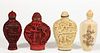 ASSORTED CHINESE SNUFF BOTTLES, LOT OF FOUR,