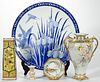 JAPANESE PORCELAIN HAND-PAINTED ARTICLES, LOT OF FIVE, 