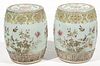 CHINESE EXPORT PORCELAIN FAMILLE ROSE PAIR OF GARDEN SEATS,