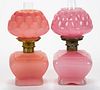 ROSE MINIATURE LAMPS, LOT OF TWO,