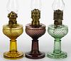 FISHSCALE MINIATURE STAND LAMPS, LOT OF THREE,