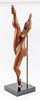 Signed MCM Style Wood Nude Female Dancer Sculpture