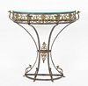 Wrought Iron Demilune Console