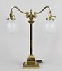 A Hubbell brass table lamp, early 20th century