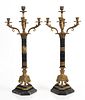Pair of Neoclassical Style Gilt Bronze Candelabra