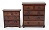 Two Miniature American Mahogany Chests of Drawers