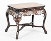 A Chinese Shell Inlaid Carved Hardwood Low Table