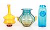 Three Blenko glass vases, modern