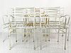 Lot of 8 Patio/Dining Chairs Solid Steel & Painted White