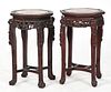 Pair of Chinese Carved Hardwood Octagonal Pedestals