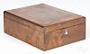 Burl veneer dresser box, 19th c., 3 3/4'' h., 8 1/4'' w., 10 3/4'' d.