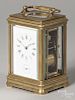 French brass carriage clock, 6'' h.