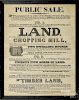 Framed auction announcement for Land in Lancaster County, PA, 21 1/2'' x 16 3/4''.