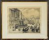 Gabrielle Clements (American 1858-1948), etching, titled Battle Monument, signed lower right