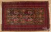 Two semi antique Turkoman carpets, 4'5'' x 2'10'' and 5'4'' x 3'4''.