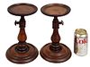 Pair 19th C. Turned Wood Adjustable Stands