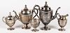 Five-piece sterling silver coffee and tea service, 53.9 ozt.