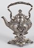 Gorham repousse sterling silver kettle on stand, 9 1/2'' h., 36.1 ozt.