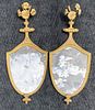 Pair Carved/Gilded George III Shield Form Mirrors