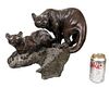 Bronze Sculpture of Two Cougars