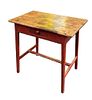 Red Painted Country Pine Stretcher Base Tap Table