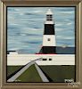 Rory L. Rodgers (Irish 20th/21st c.), oil on board, titled Tory Island Light-House, signed
