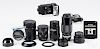 Assorted camera accessories, to include a Nikon zoom-NIKKOR lens, an AF NIKKOR lens