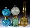 ASSORTED PATTERN MINIATURE LAMPS, LOT OF THREE,