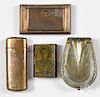 Four miscellaneous match vesta safes, to include a Bryant and May's tin example with a portrait